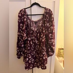 Torrid Floral Burgundy Women's Top